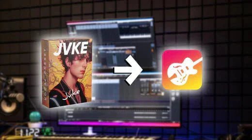 screenshot of someone downloading JVKE vocal presets onto garage band