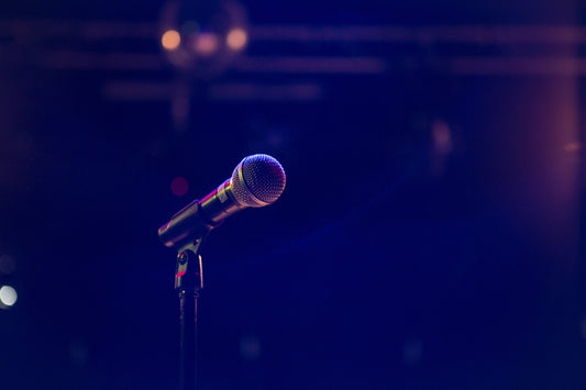 Microphone on a stand on the stage